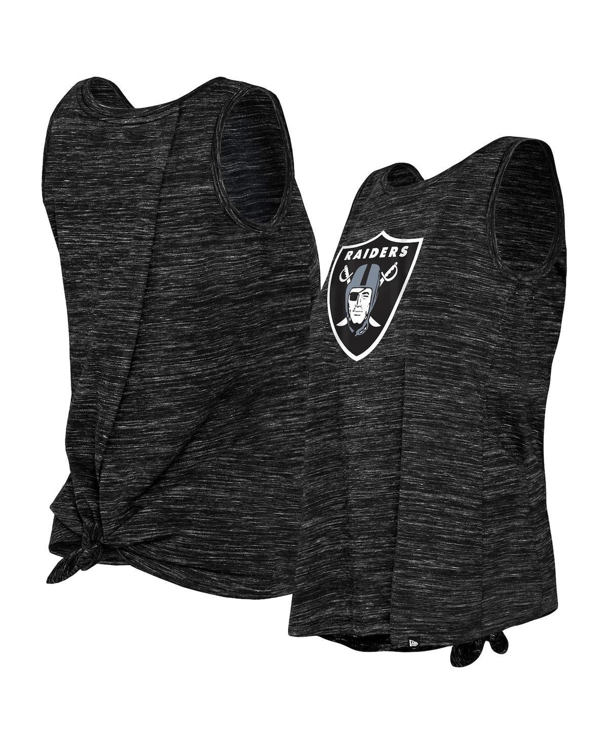 Womens New Era Black Las Vegas Raiders Space Dye Tie-Back Tank Top Product Image