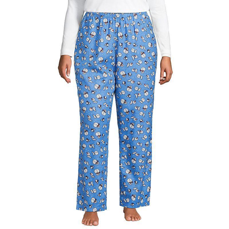 Plus Size Lands End Womens Flannel Cotton Pajama Pants Product Image