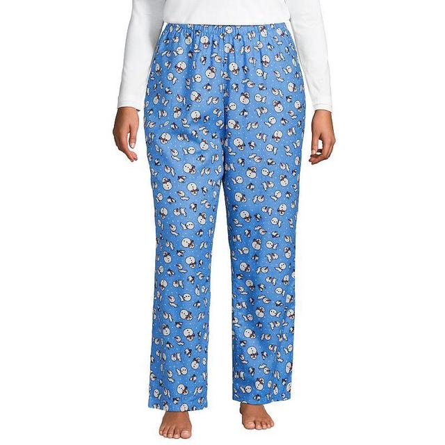 Lands End Womens Plus Size Print Flannel Pajama Pants Product Image