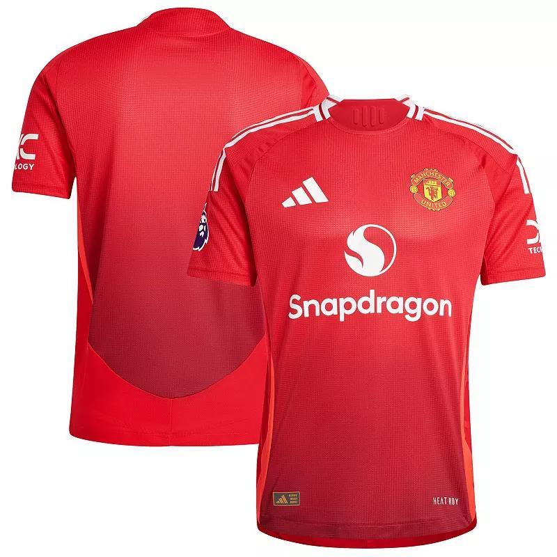 Mens adidas Red Manchester United 2024/25 Home Authentic Patch Jersey Product Image