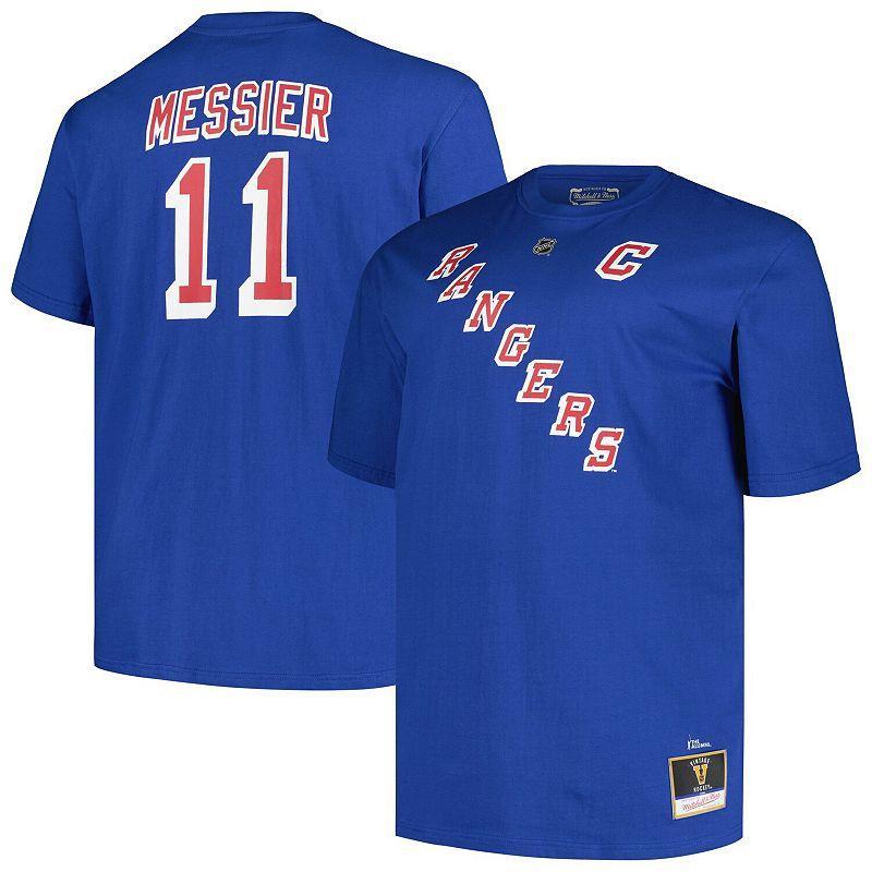 Profile Mens Mark Messier Blue New York Rangers Big Tall Captain Patch Name Number T-Shirt Product Image