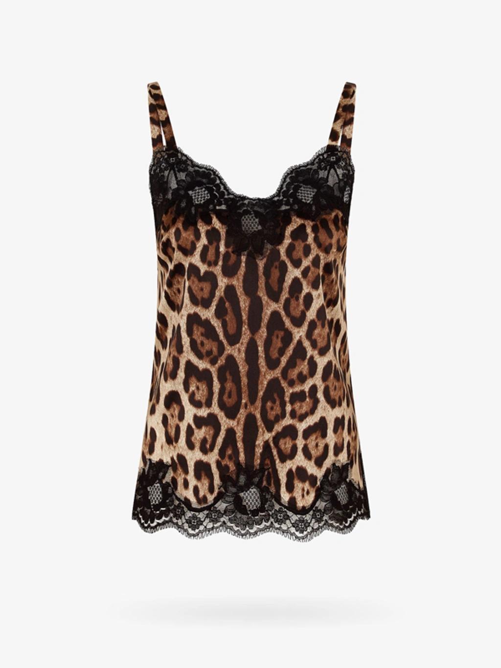 DOLCE & GABBANA Lace-trimmed Leopard-print Silk-blend Satin Pajama Shorts In Leo,black Product Image