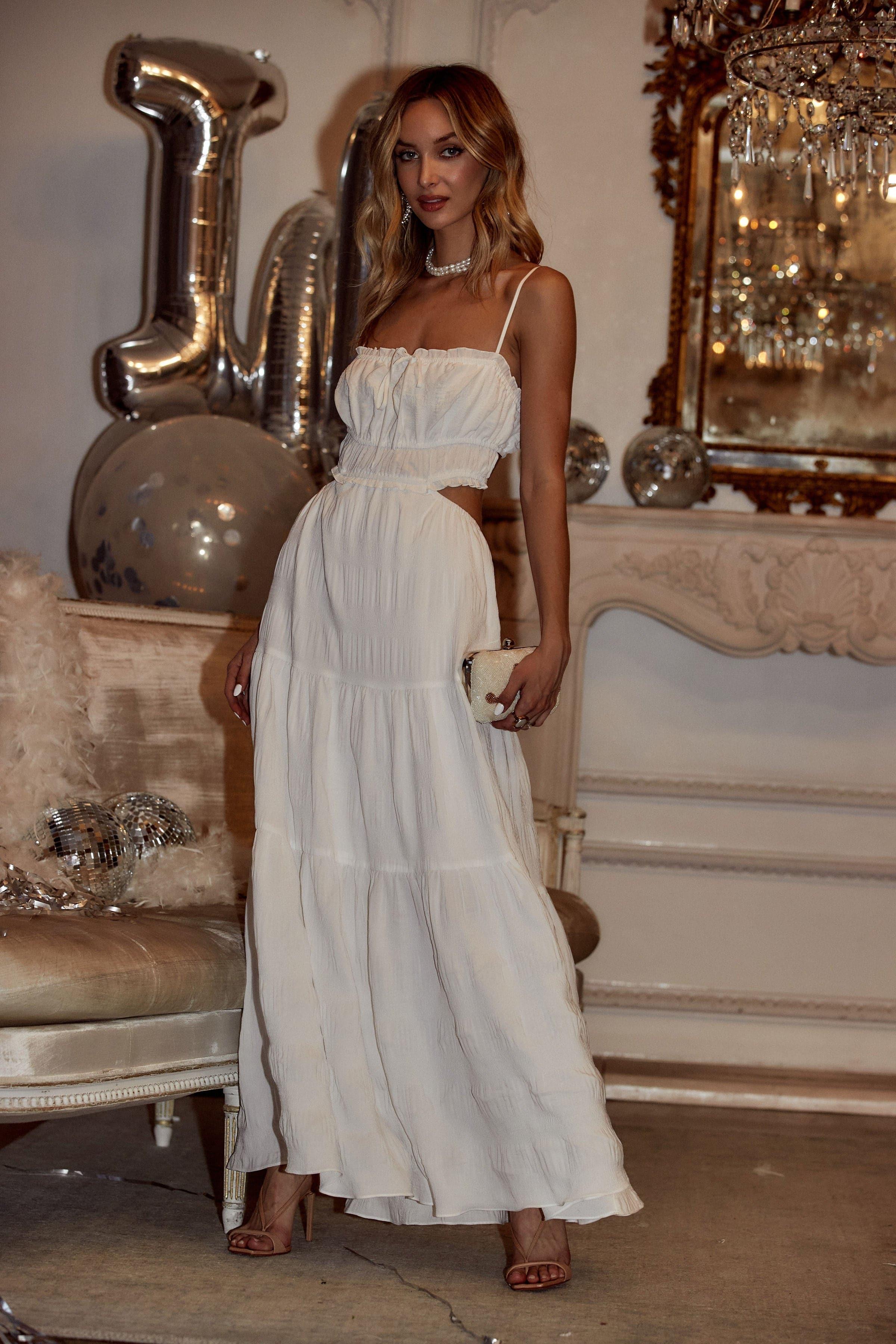 Paola White Boho Maxi Dress Product Image