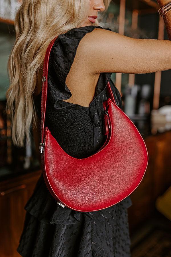 Chic Moment Faux Leather Purse In Red Product Image