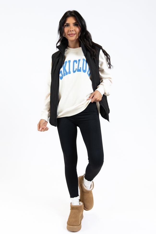 Ski Club Cream Oversized Graphic Sweatshirt Product Image