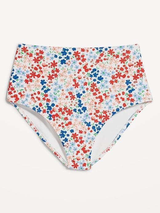 High-Waisted French-Cut Bikini Swim Bottoms Product Image