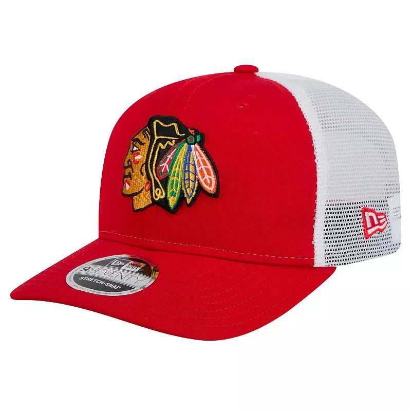 Mens New Era Chicago Blackhawks Core Trucker 9SEVENTY Stretch-Snap Hat Product Image