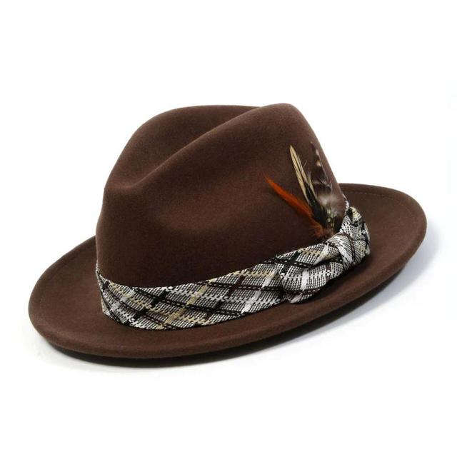 Brown Wool Felt Fedora Hat 2½ Brim Product Image