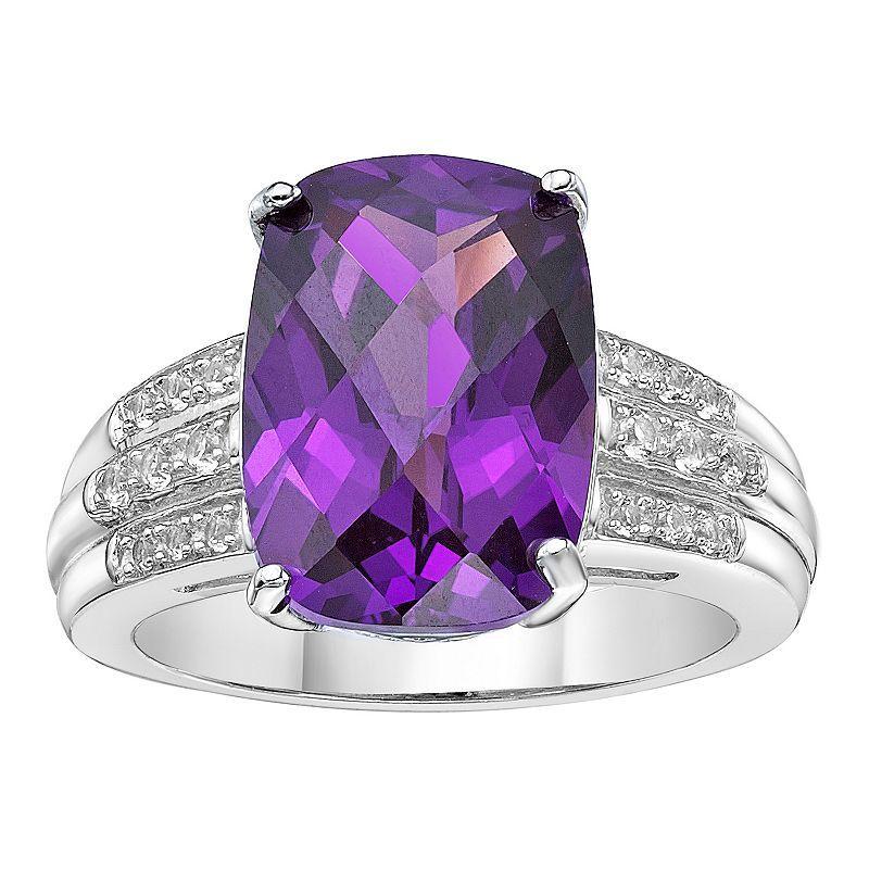 Gemminded Sterling Silver Lab-Created Alexandrite & Lab-Created White Sapphire Ring, Womens Product Image