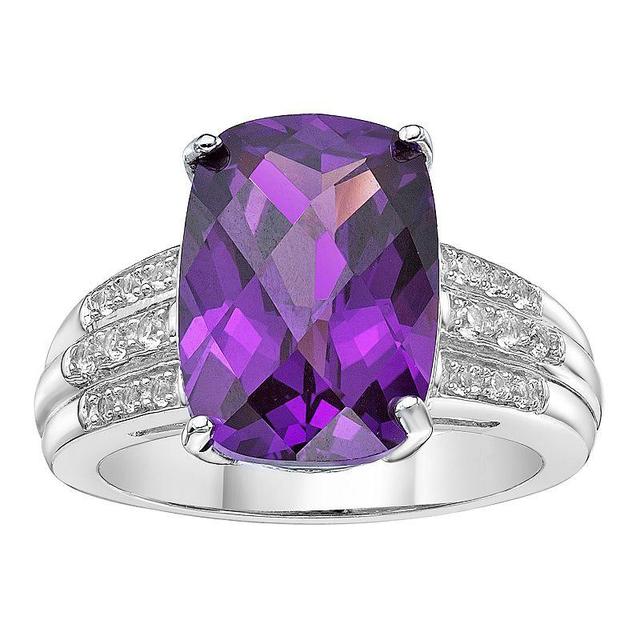 Gemminded Sterling Silver Lab-Created Alexandrite & Lab-Created White Sapphire Ring, Womens Product Image