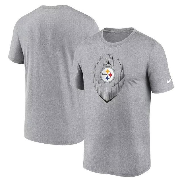 Mens Nike Heather Gray Pittsburgh Steelers Primetime Legend Icon Performance T-Shirt Product Image