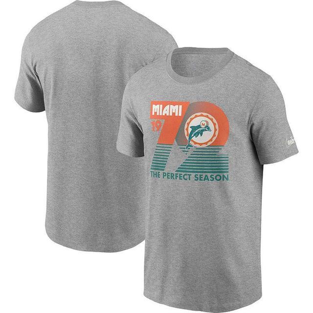 Mens Nike Heathered Gray Miami Dolphins Hometown Collection 1972 T-Shirt Product Image