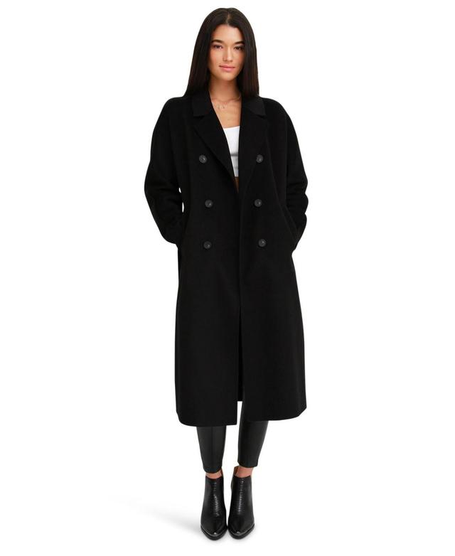 Belle & Bloom Womens Boss Girl Double-Breasted Wool Coat Black Product Image