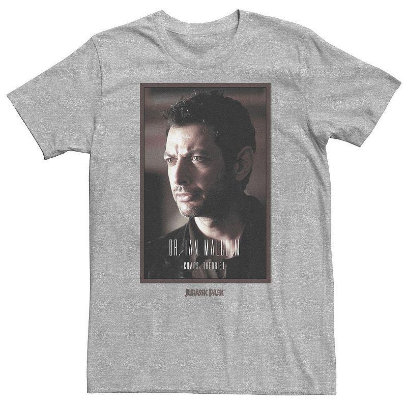 Big & Tall Jurassic Park Dr. Ian Malcolm Chaos Theorist Tee, Mens Athletic Grey Product Image