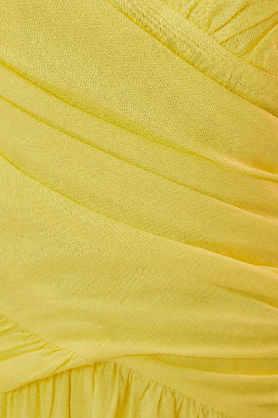 Yellow Cross Over Maxi Dress, YELLOW / M Product Image