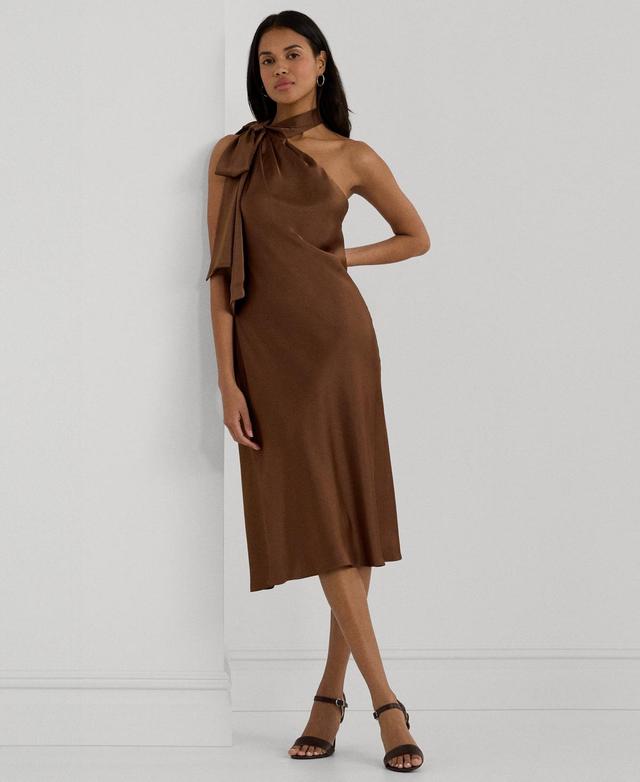 Lauren Ralph Lauren Womens Asymmetric Satin Dress Product Image