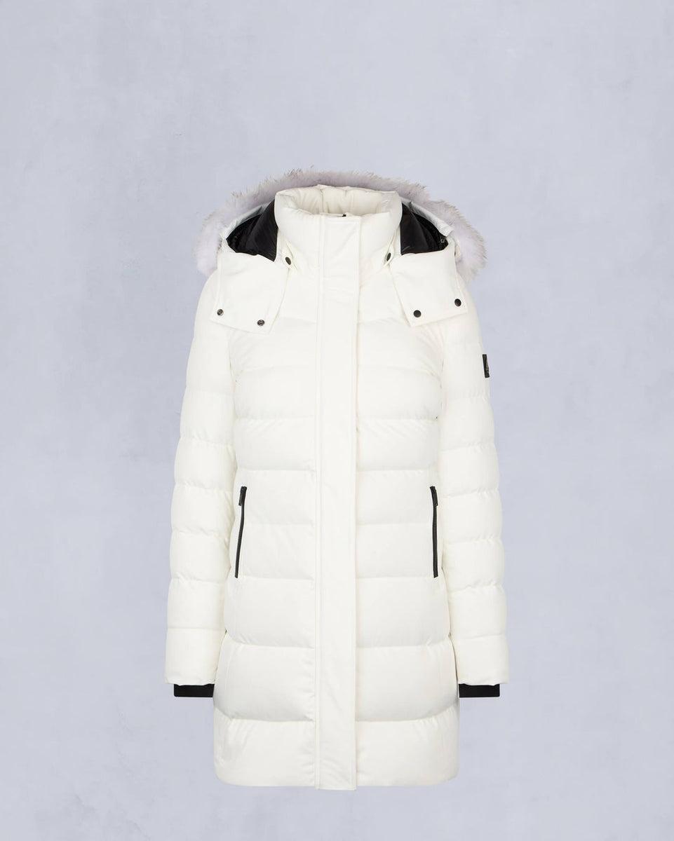 Moose Knuckles Womens Watershed 3 Parka in Milky Way with Natural Shearling Female Product Image