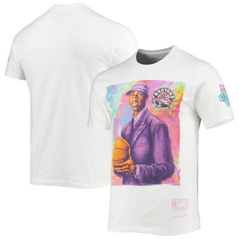 Mens Mitchell & Ness Tracy McGrady White Toronto Raptors Hardwood Classics Draft Day Colorwash T-Shirt Product Image