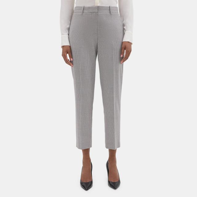 Theory Outlet Official Site | Classic Crop Pant in Checked Suiting Product Image