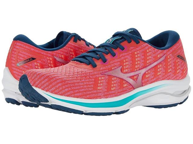 Mizuno Wave Rider 25 Waveknit (Cayenne/Phlox Pink) Women's Shoes Product Image