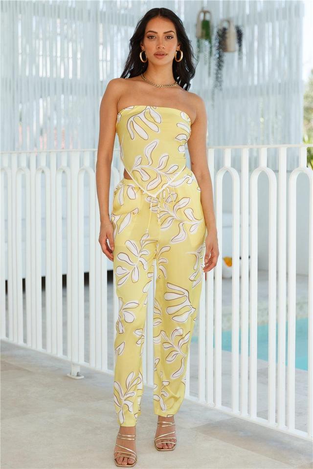 Silkier Style Satin Strapless Top Yellow Product Image