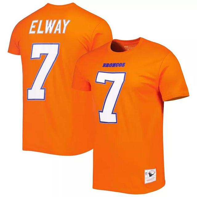 Mens Mitchell & Ness John Elway Denver Broncos Retired Player Logo Name & Number T-Shirt Product Image