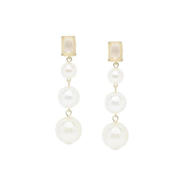 Sohi Womens White Drop Earrings Product Image