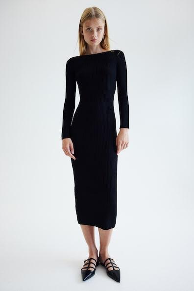 Boat-Neck Bodycon Dress Product Image