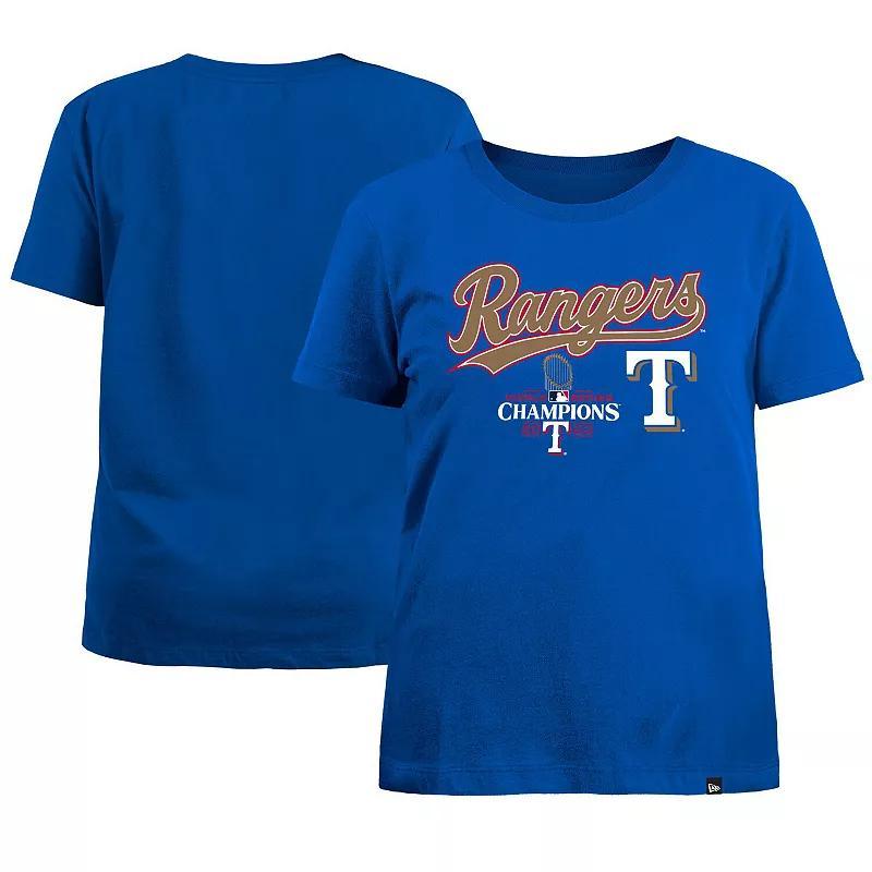 Womens New Era Royal Texas Rangers 2024 Gold Collection Wordmark T-Shirt Product Image