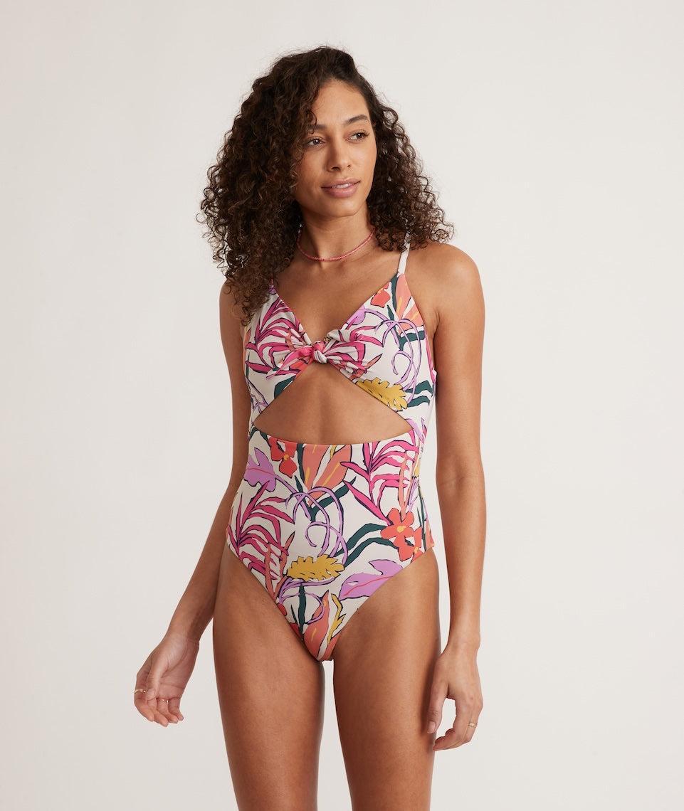 Havana Tie Front One Piece in Tropical Floral Product Image