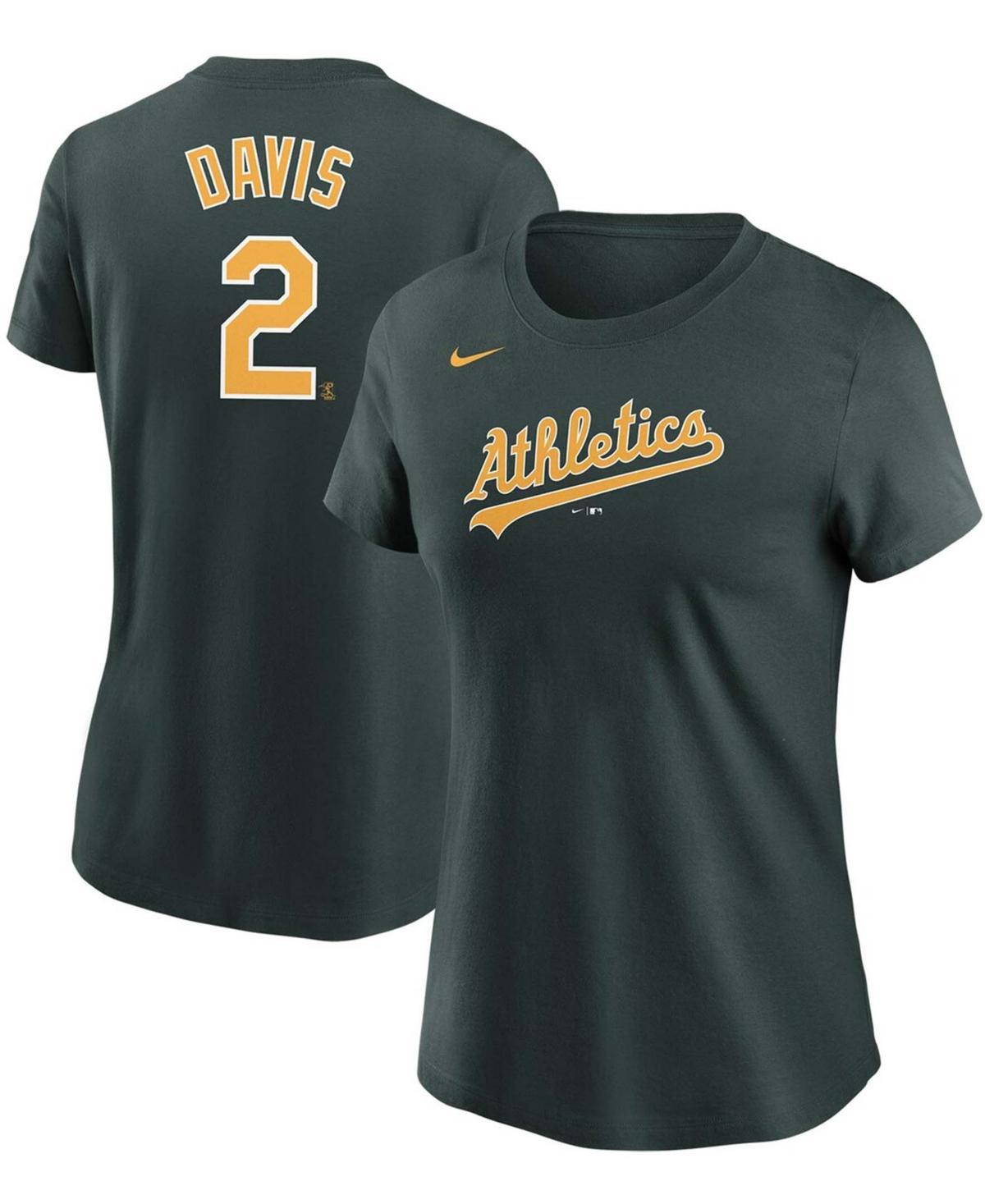 Womens Khris Davis Green Oakland Athletics Name Number T-shirt Product Image