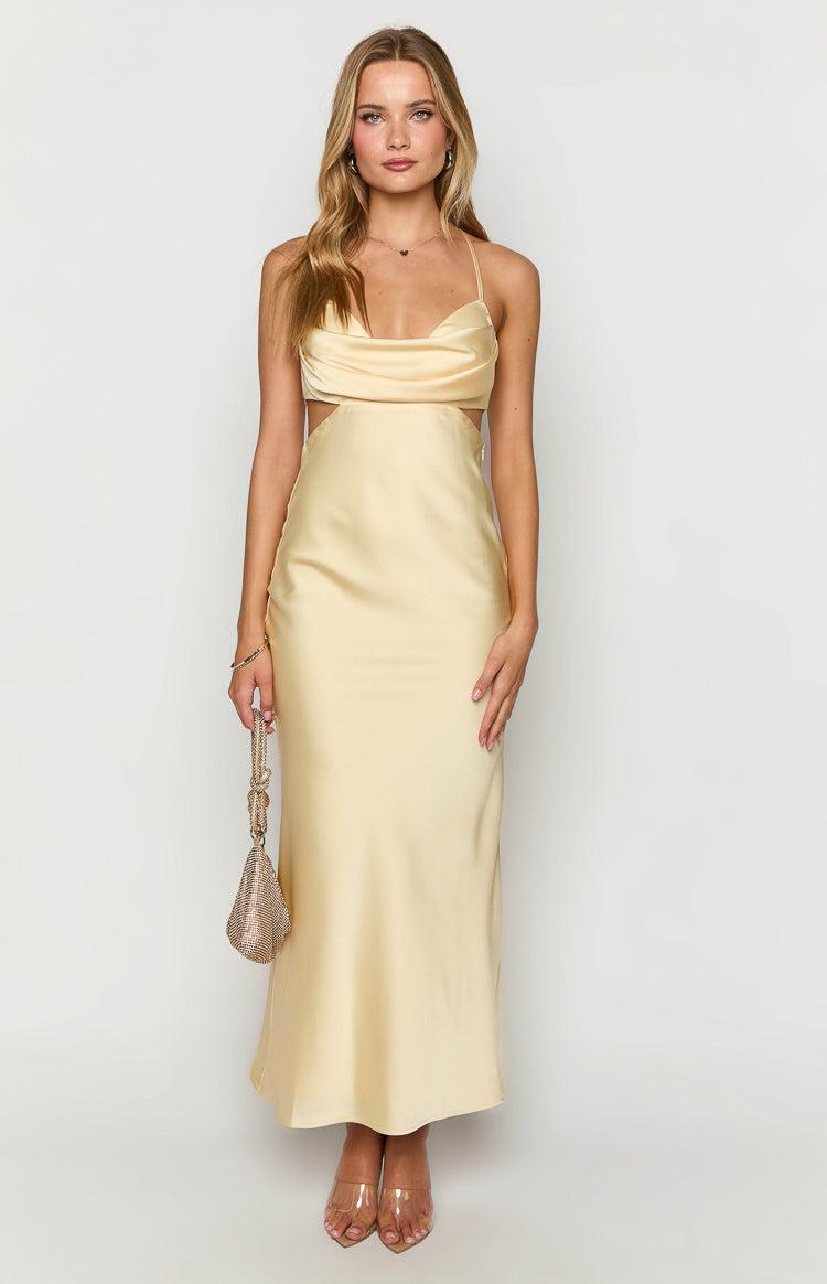 Taleah Yellow Cut Out Maxi Dress Product Image