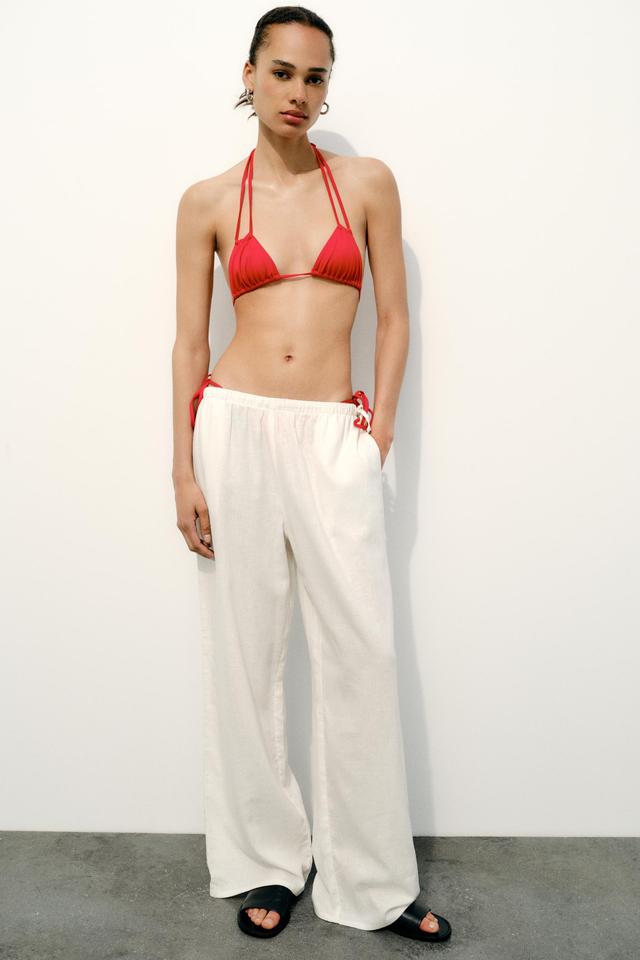 LINEN BLEND PALAZZO PANTS Product Image