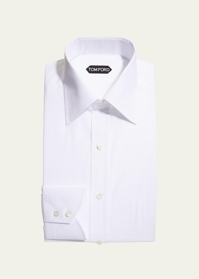 Mens Solid Cotton Dress Shirt Product Image