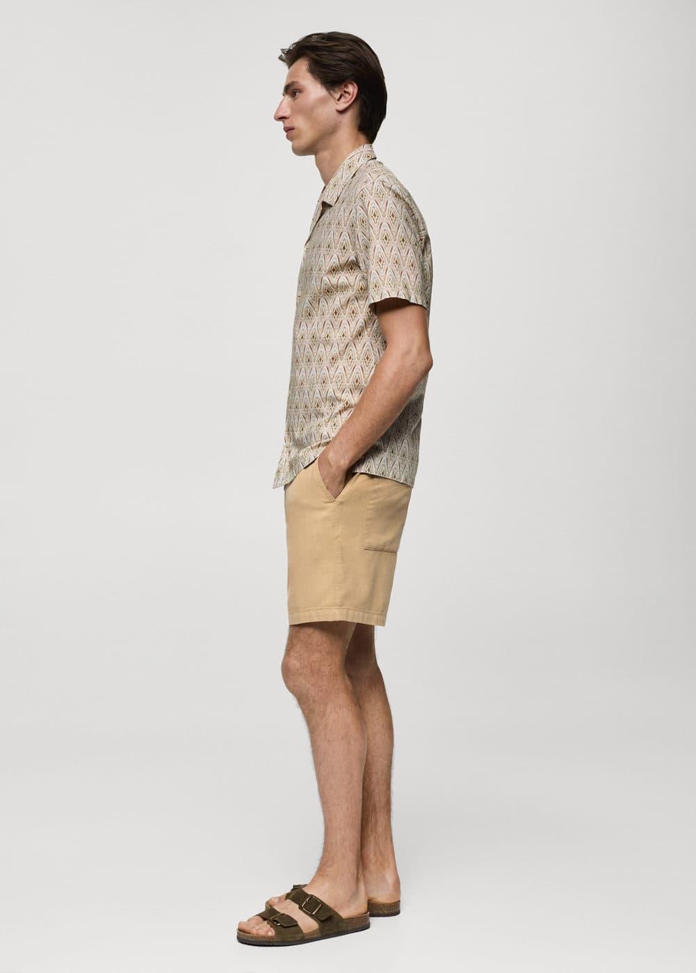 MANGO MAN - Pockets cotton Bermuda shorts ochreMen Product Image