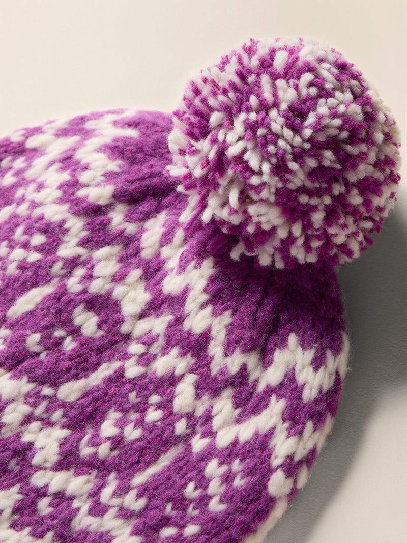 Valley Fairisle Pom Beanie - Purple Fairisle Product Image