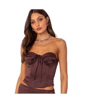 Womens Bea satin lace up corset top Product Image