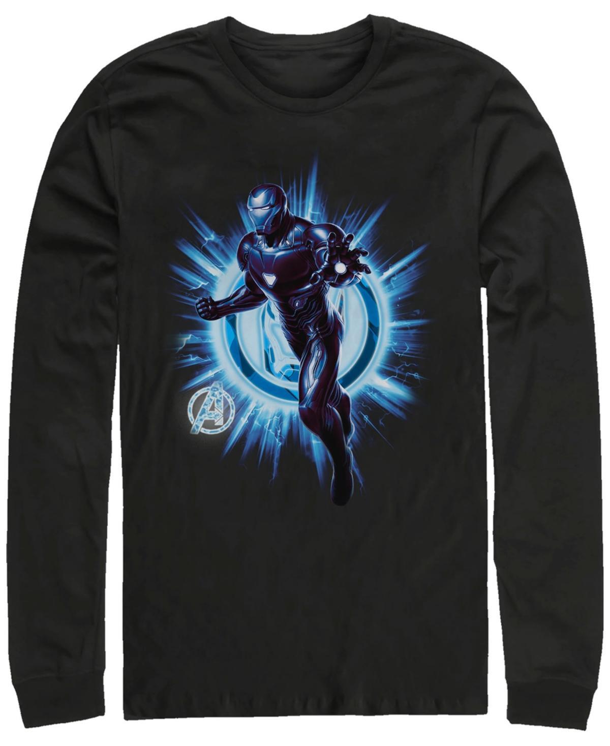 Marvel Mens Avengers Endgame Iron Man Lightning Explosion, Long Sleeve T-shirt Product Image