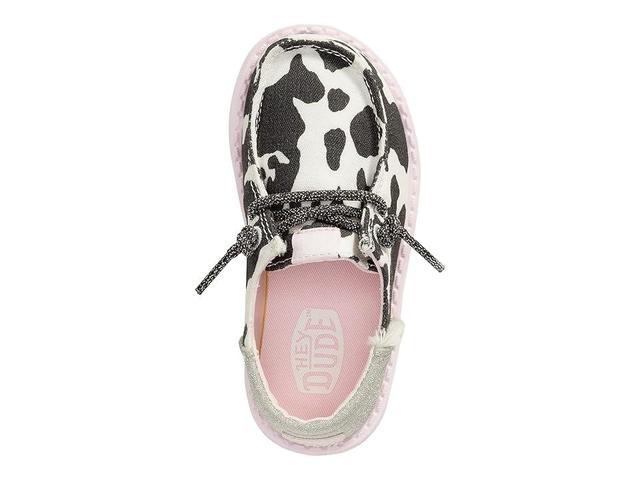 Hey Dude Kids Wendy Funk Cow (Toddler) Pink) Women's Flat Shoes Product Image