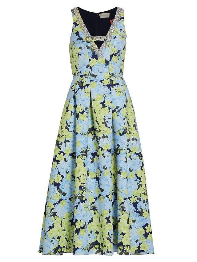 Womens Millie Floral Embellished Faille Cocktail Dress Product Image