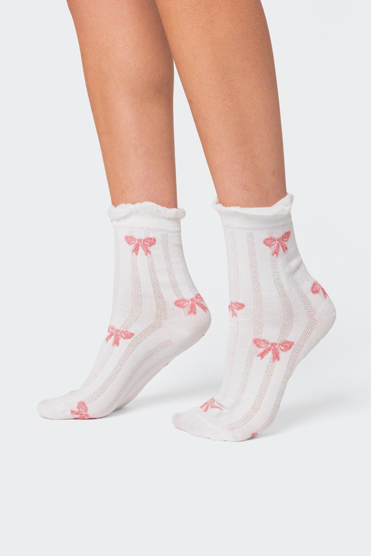 Bow Printed Socks Product Image