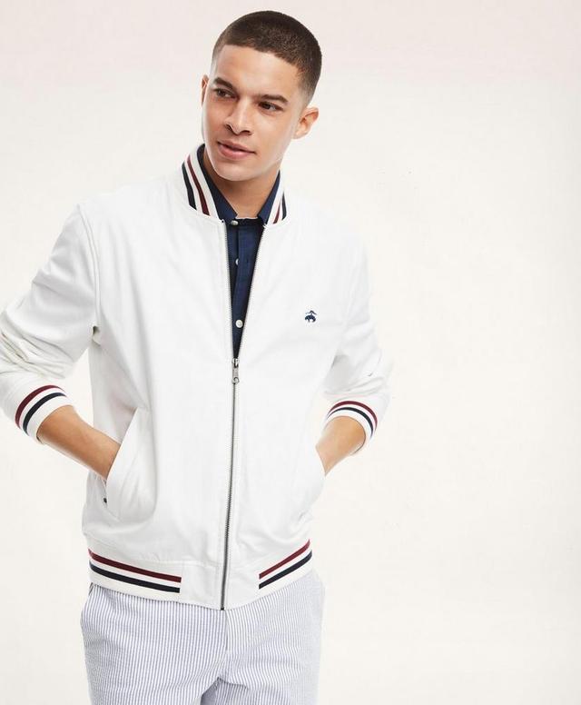 Stretch Cotton Tennis Bomber Jacket Product Image