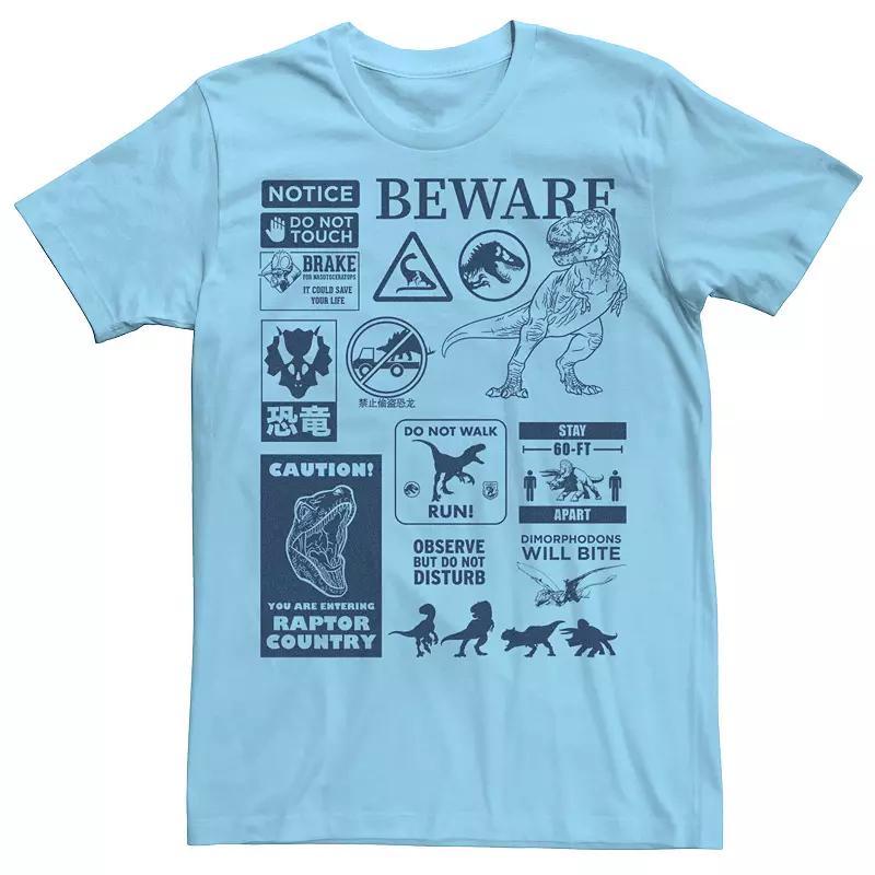 Mens Jurassic World Dominion Dinosaur Warning Tee Product Image