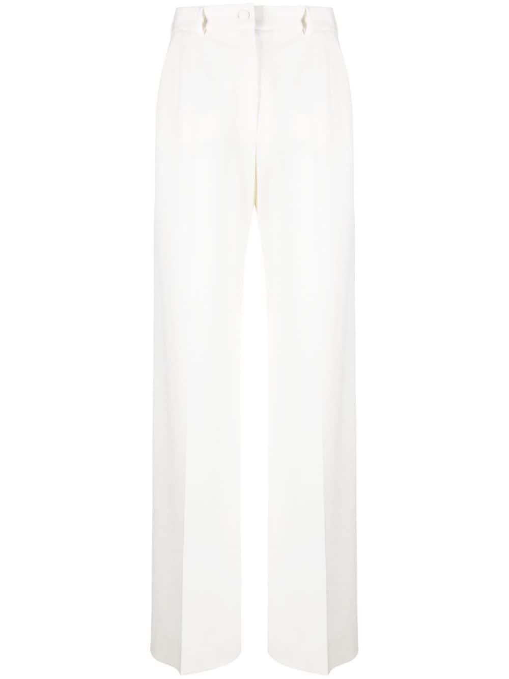 High-waisted Straight-leg Trousers In White Product Image