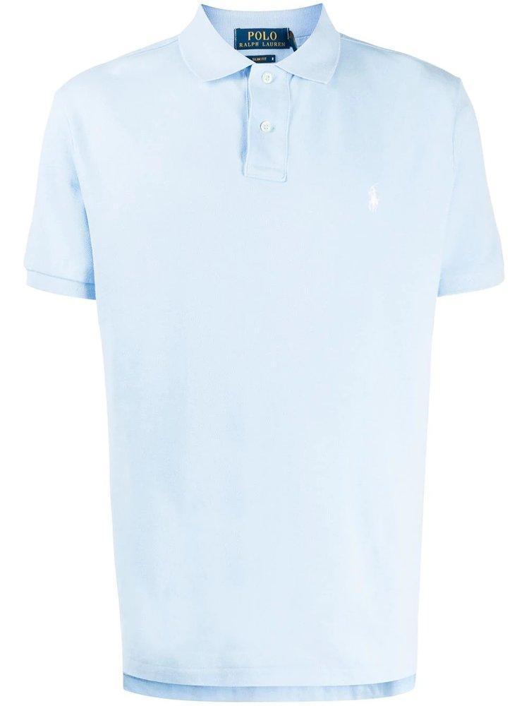 Logo Embroidered Polo Shirt In Blue Product Image