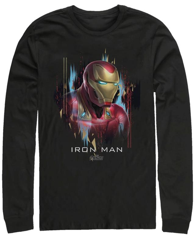 Marvel Mens Avengers Endgame Iron Man Side View Portrait, Long Sleeve T-shirt Product Image