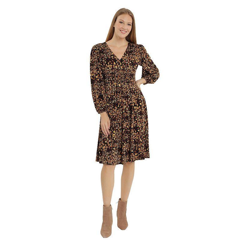 Womens London Times Print Empire Smocked Dress product image