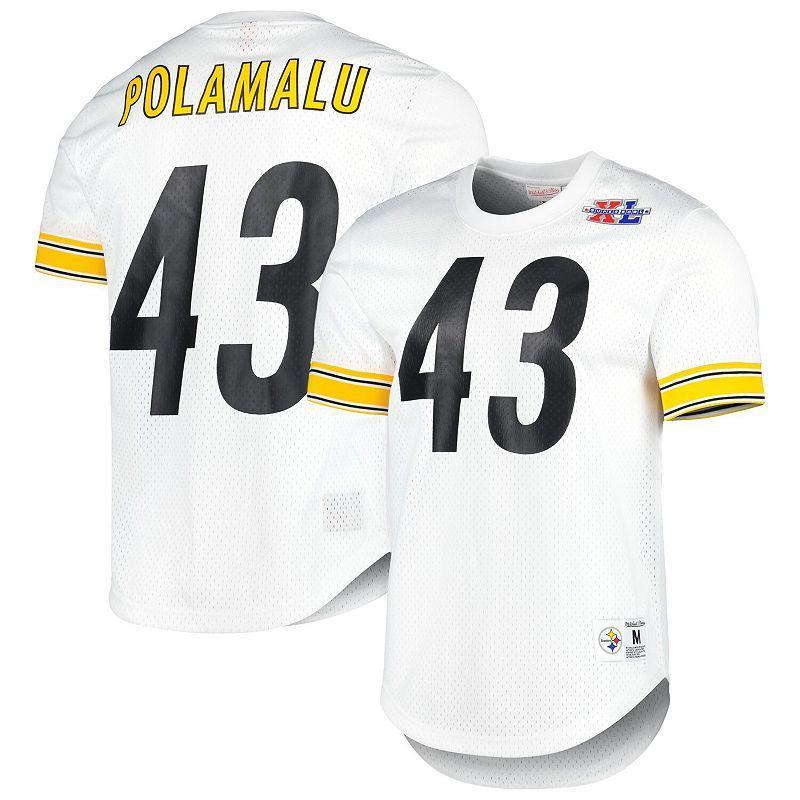 Mens Mitchell & Ness Troy Polamalu Pittsburgh Steelers Retired Player Name & Number Mesh Top Product Image