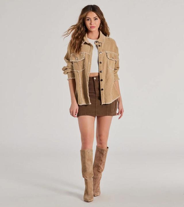 Chic Staple Long Sleeve Corduroy Shacket Product Image