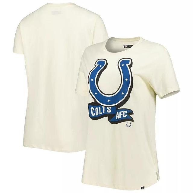 Womens New Era Cream Indianapolis Colts Chrome Sideline T-Shirt Product Image